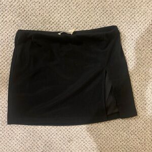 Beginning Boutique Black Mini Skirt with Slit